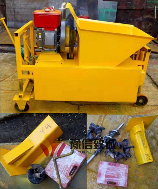 Concrete kerb machine and wearing parts