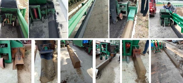 Concrete curb machine