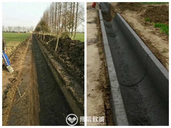 U canal digging and finished effect
