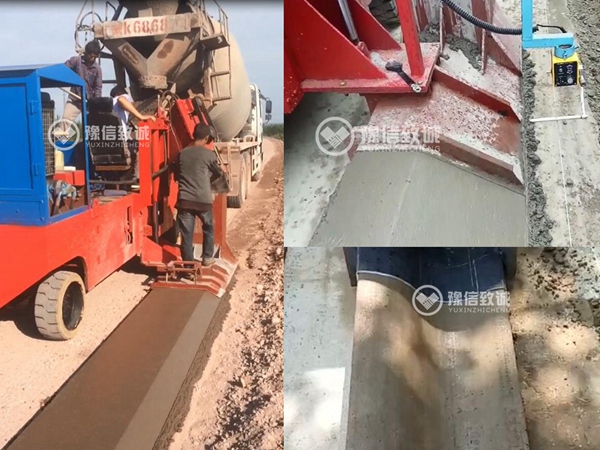 big concrete curb working site