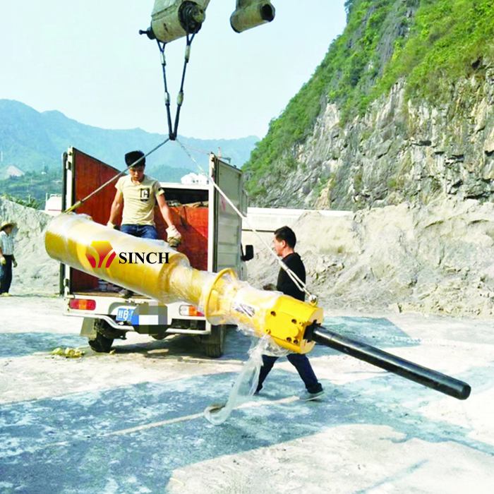 Big rock splitter unloading