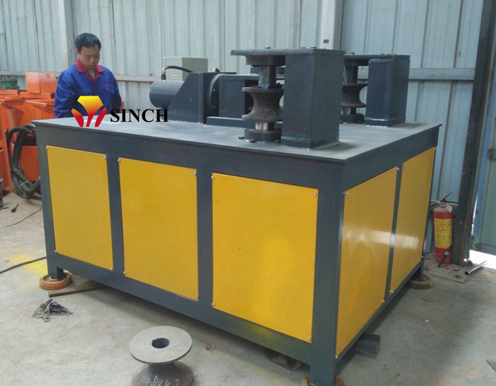 Steel pipe bending machine in factory
