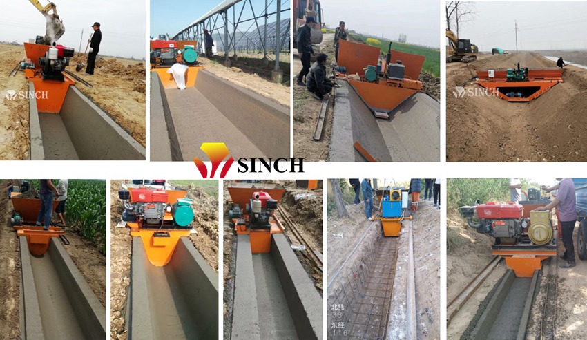 Concrete canal making machine