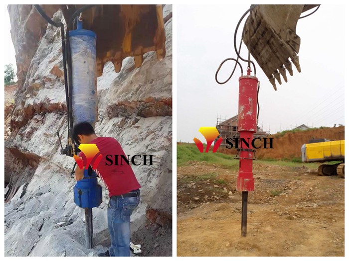 Excavator mounted rock splitter