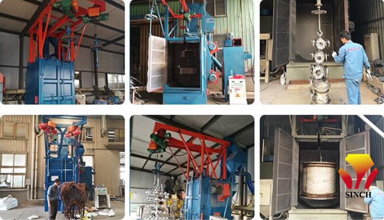 working show of hook type shot blasting machine