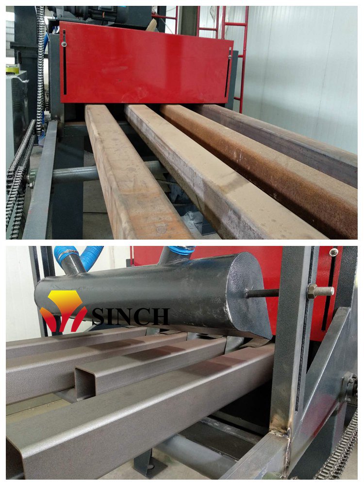 Square pipe shot peening machine
