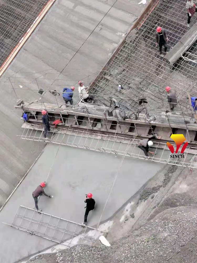 Reservoir dam slipfrom machine