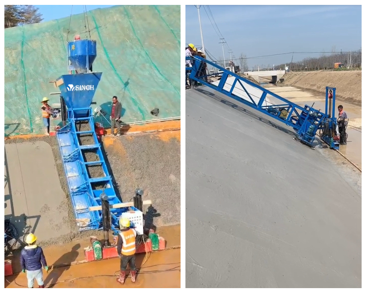 Slope paving + polishing