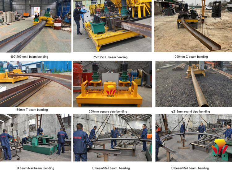Beam bending machine bending different materials