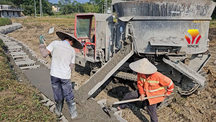 Farm land drainage ditch construction