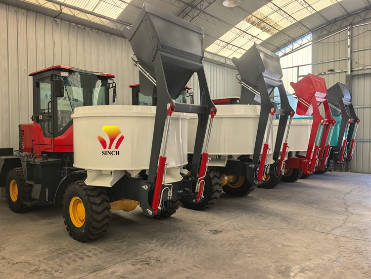 concrete pan mixer truck in factory